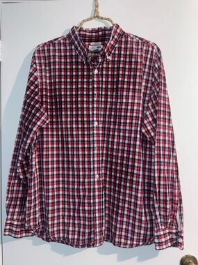 Old Navy Red and Blue Plaid Button-Down Shirt